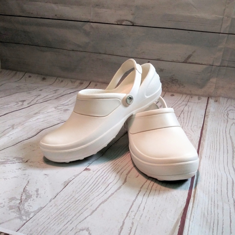 Crocs Womens White Work Shoes